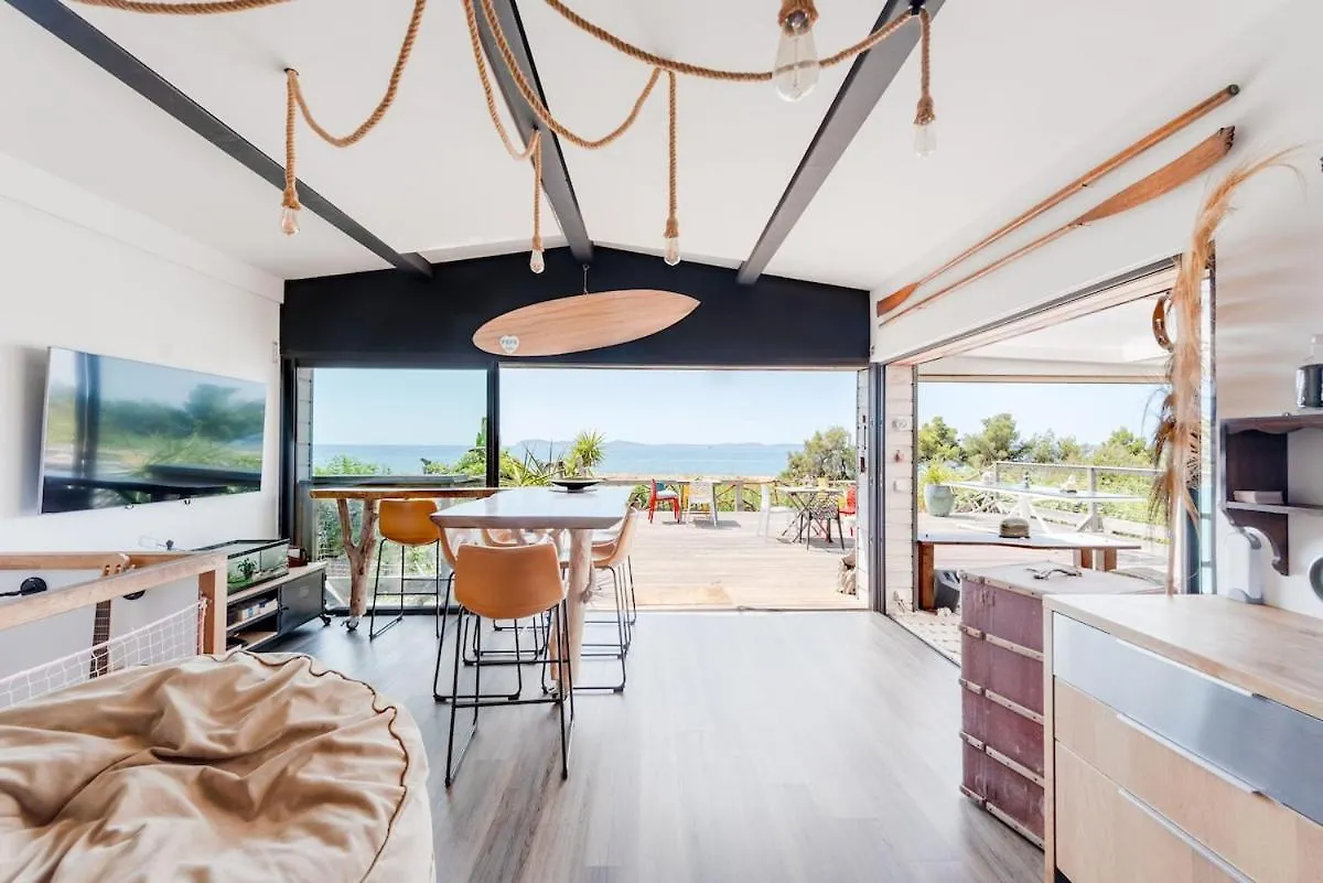 Villa 3 Chambres, Vue Mer, Premiere Ligne, Piscine, Plage A Pieds Hyères